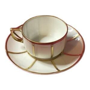 VTG Bayerisdie Porzellankunsf BAVARIA China Demitasse Cup & Saucer Gold